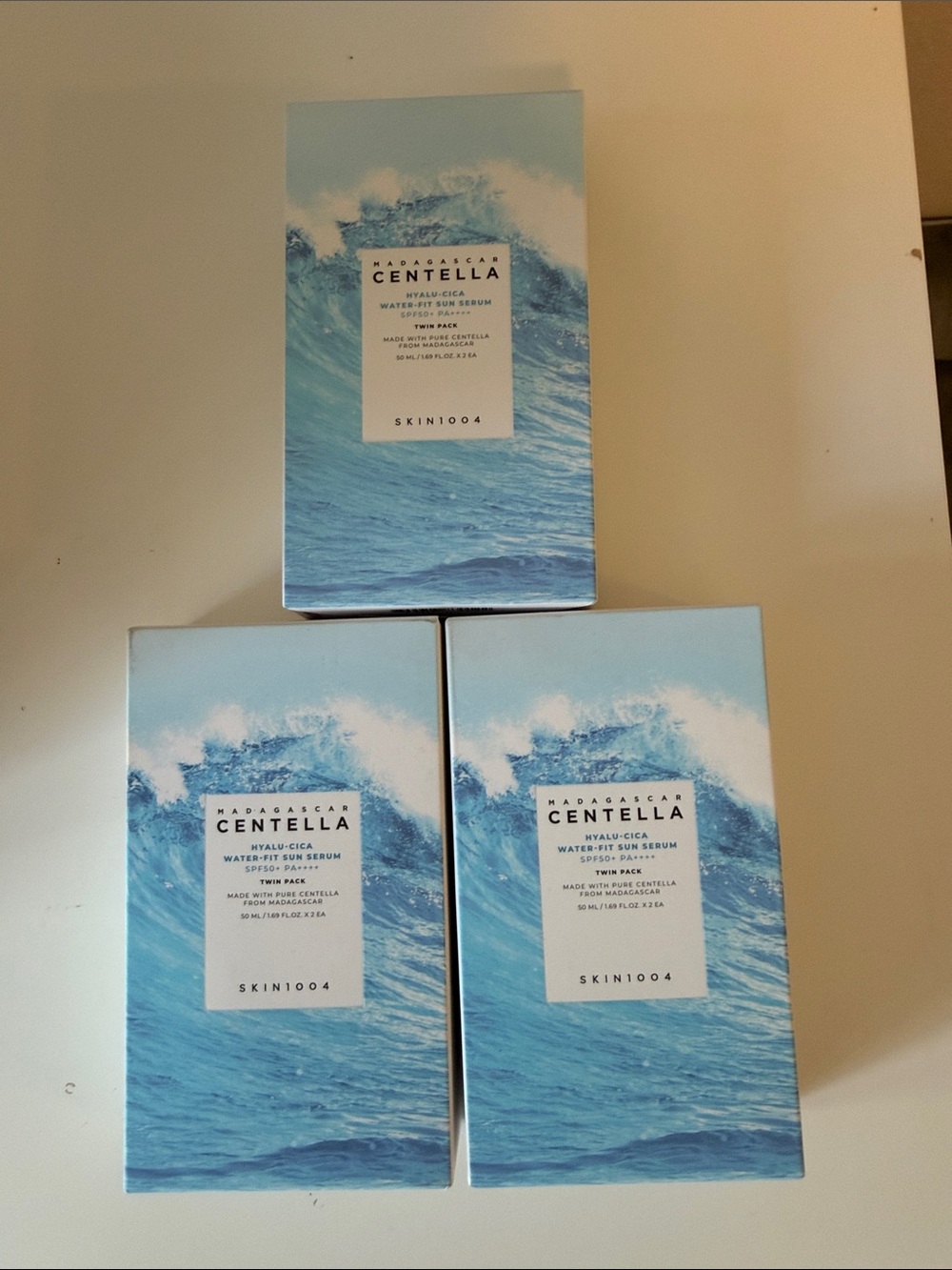 Skin1004 Centella Hyalu-Cica Water-Fit Sun Serum SPF 50+ PA++++   3, 2 packs